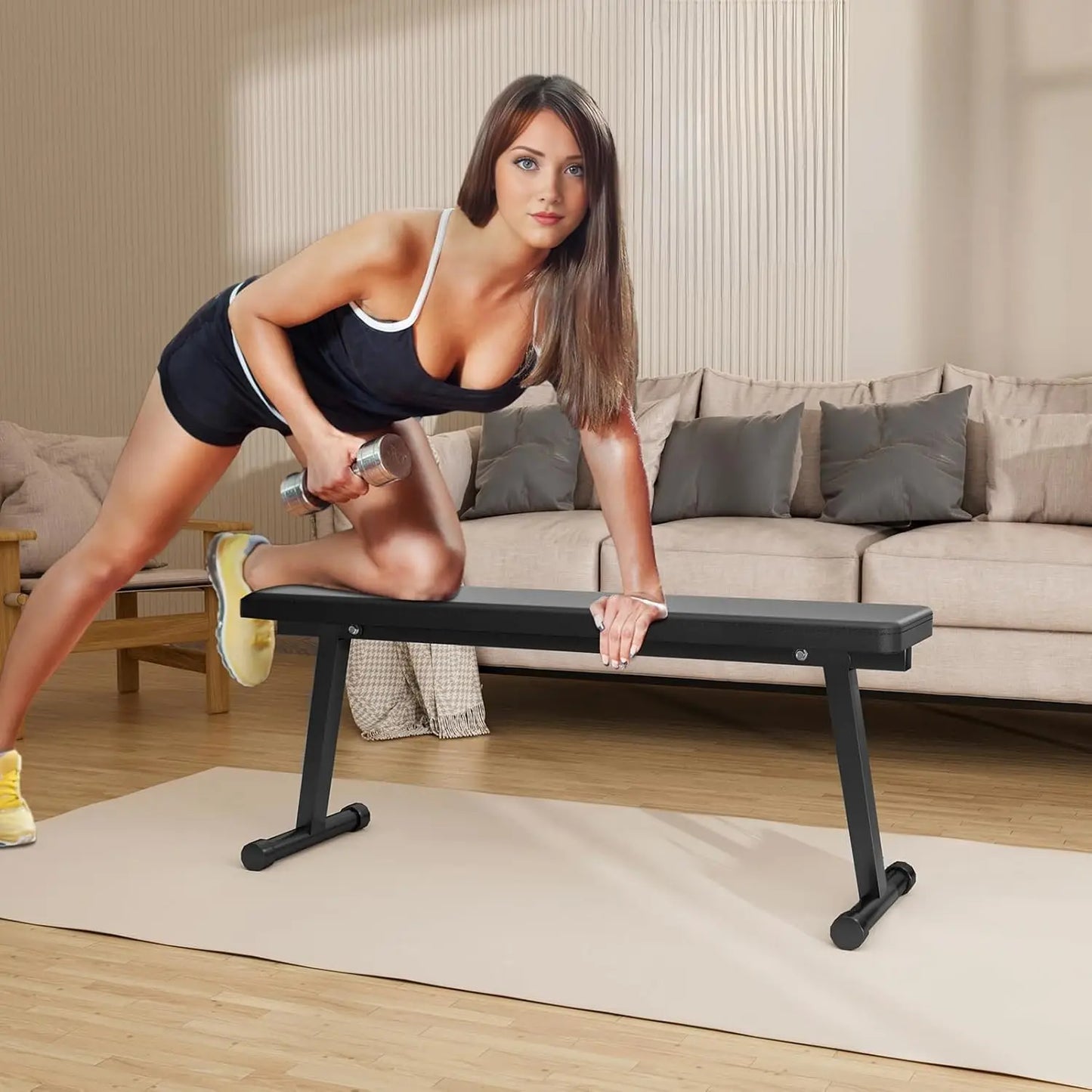 Flat Benches Weight Benches for Home Gym Heavy Duty Fitness Benches For Weight Training Home Gym Benches Weightlifting and Stren