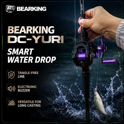 BEARKING YURI-DC Baitcasting Reel 5+1BB 7.1:1 158g Carbon Frame G1 Aluminum Gear Intelligent DC Brake Felt Drag Washer