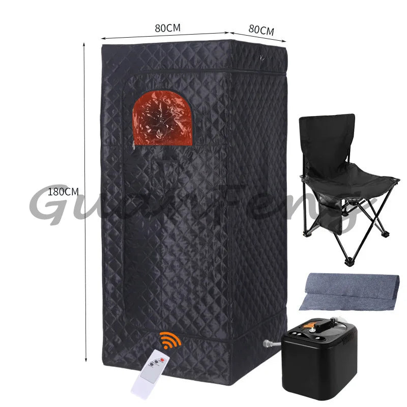 Sweat Steam Box, Home Full Body Sauna Box, Folding Portable Sweat Steam Room