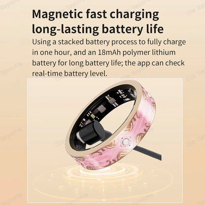 New Diamond Fashion Various Colors Available Women Smart Ring With Box Waterproof Lady ring Heart Rate Health Monitor Sport Ring