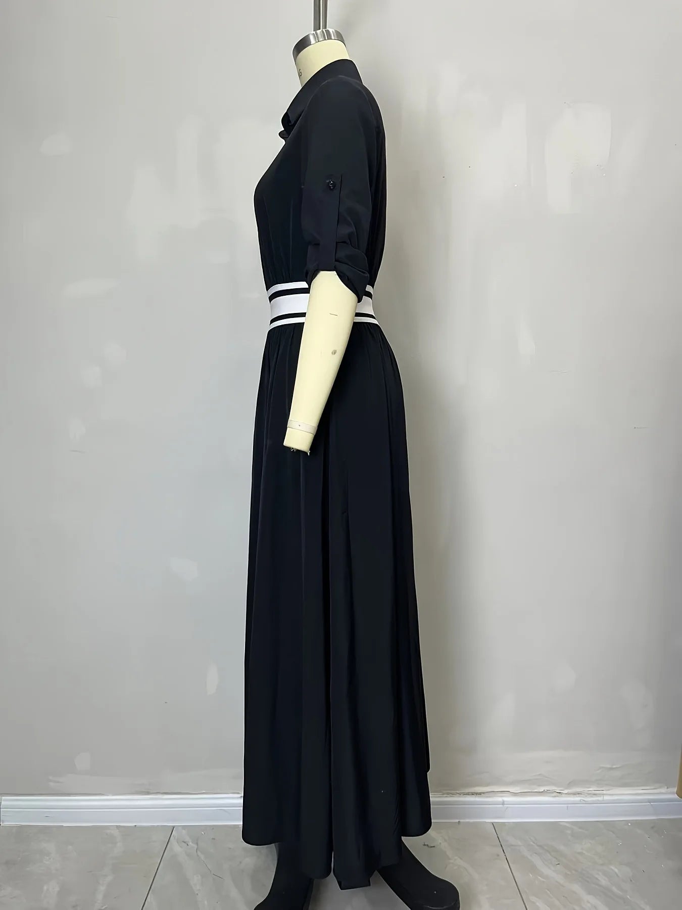 New Patchwork Fashion Dress Turn-down Collar 2026 Spring Summer Office Ladies Button Female Women Casual Loose Female Dress S209
