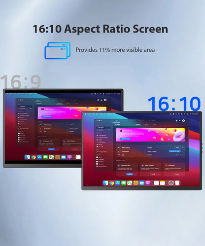 UPERFECT First 2K 14' Tri Screen Laptop Monitor Extender Triple Display 360° Rotatable Attachable Portable Monitor for Laptop