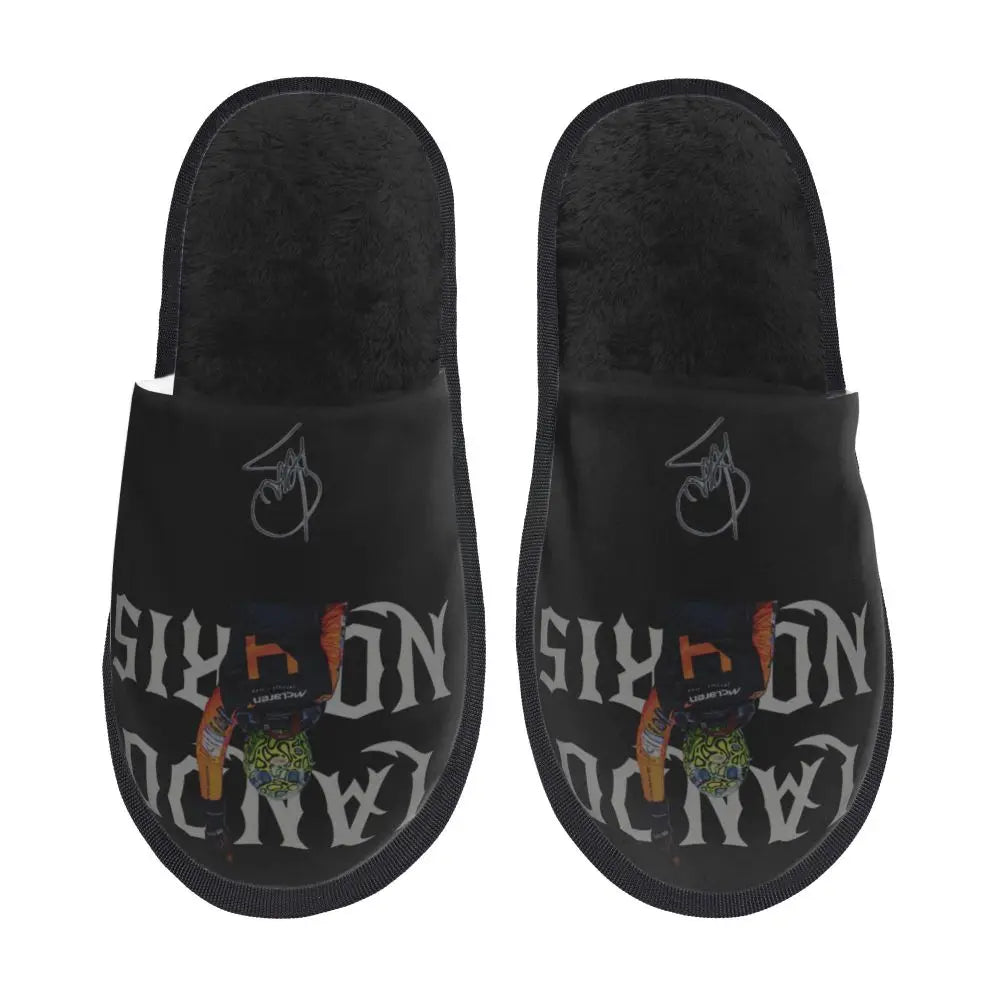Custom British Lando Norris Racing Driver Guest Slippers for Spa Women House Slipper