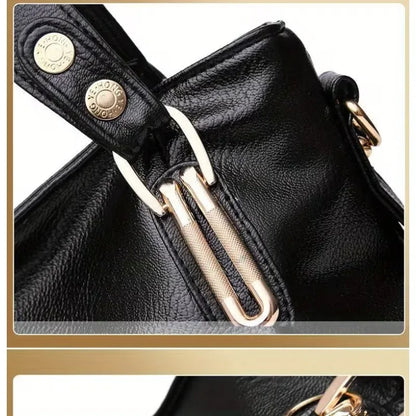 PU Fashion Large Capacity Women's Tote Bag, Single Shoulder Bag with Frill Decoration, Multi-pocket Design