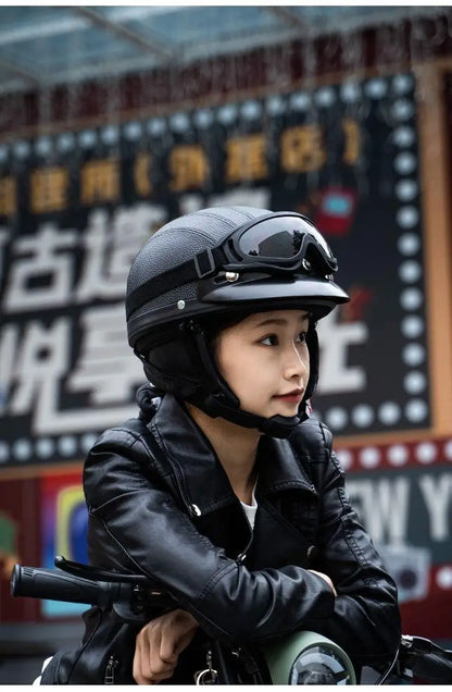 New style safety helmet motorcycle headgear all seasons universal for men and women, warm in autumn and winter,retro half helmet
