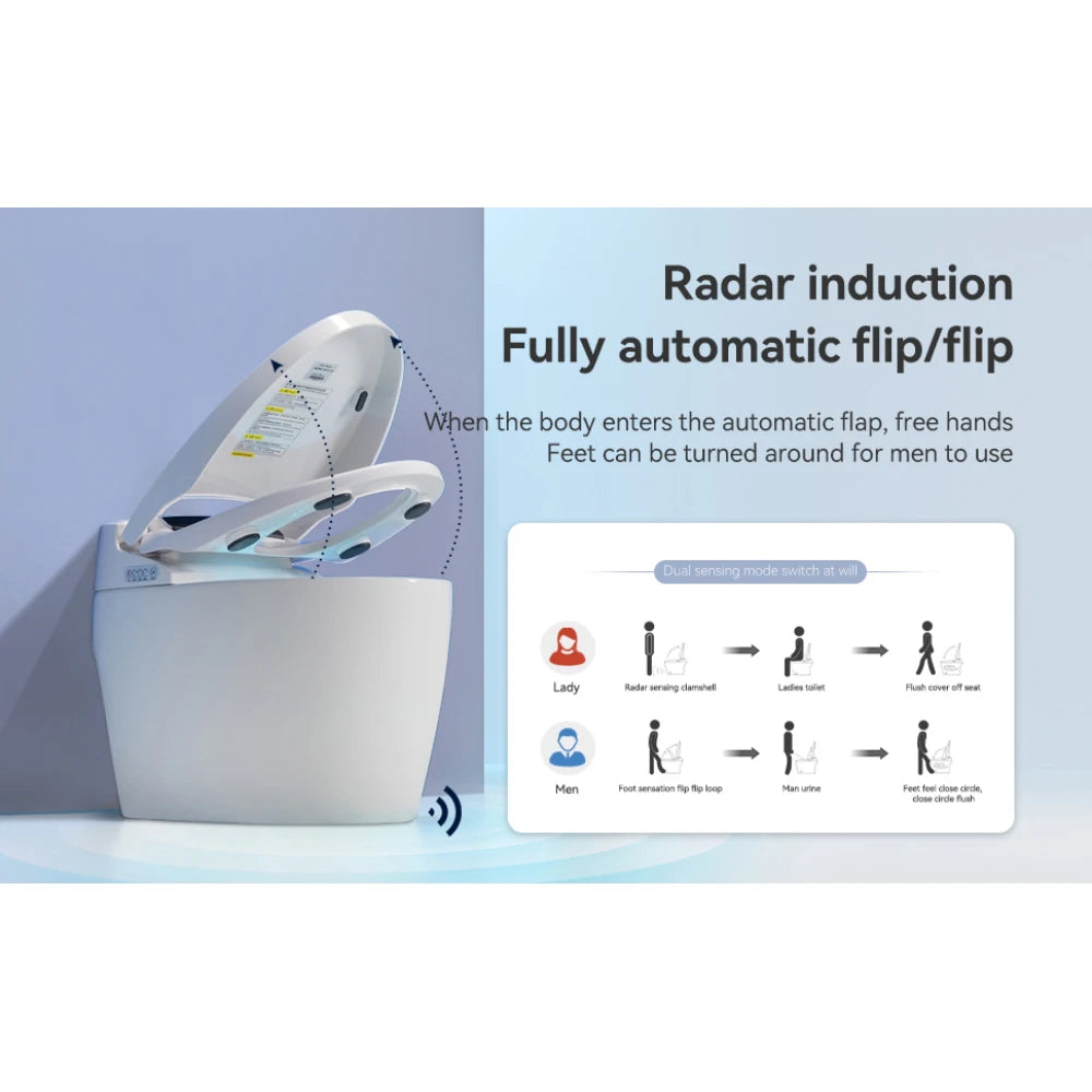 Smart Toilets with Heated Bidet Seat.Portable toilet with bidet built.Intelligent Toilet Auto Open/Close Seat. Bidet toilet