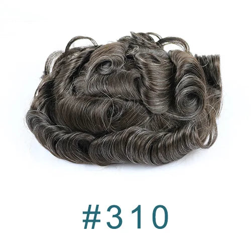 26mm Loose Curly 0.06mm Natural Hairline Men Toupee Ultra Thin Skin Full VLoop 1B80 613# Blonde Male Human Hair Prosthesi System