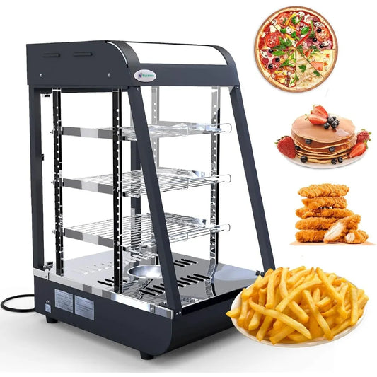 Commercial Food Warmer -  Countertop Pizza Warmers Display L15 x W19 x H25'' Pastry Patty Warmer Case for Buffet Restaurant Shop