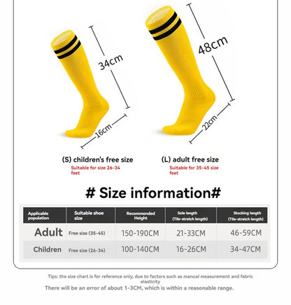 Loogdeel Kids Youth Adult Soccer Socks Stripe Knee High Softball Baseball Sports Socks Breathable Football Socks for Men Women