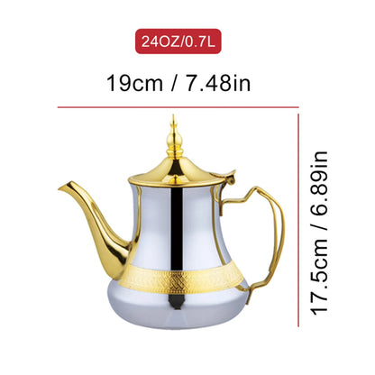 Arabic style stainless steel teapot, Moroccan mint tea pot, Induction cooker gas boiling water kettle,Restaurant Home Tea Kettle