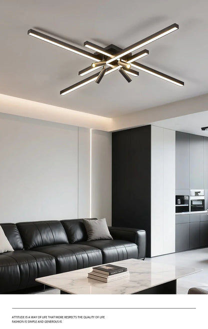 Modern Minimalist Living Room Ceiling Lights Bedroom Long Line lamps LED Chandelier Hall Bedroom Indoor Lighting Decoration
