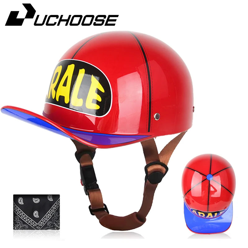 Adult Open Face Summer Retro Motorcycle Vintage Half Helmet Baseball Cap Helmets Children Riding Motocross Men Women