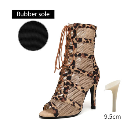 DKZSYIM Dance Boots Latin Women Ballroom Dance Shoes Ladies Girls Soft Soles Tango/Salsa Dance Shoes Sexy Thin Heel 7cm-11cm
