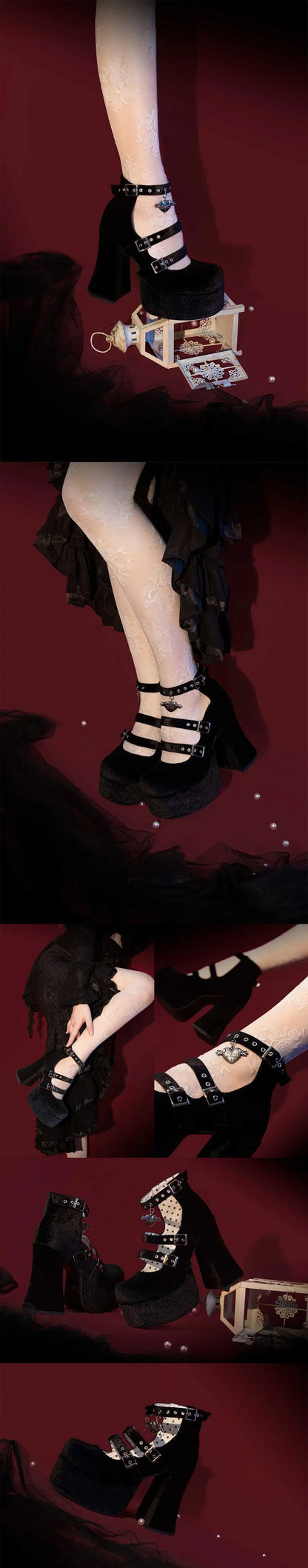 Original Sweet Ladies Elegant Waterproof Platform Leather Shoes Cool Hot Girl High Heels Mary Jeans Chunky Heel Pumps for Women