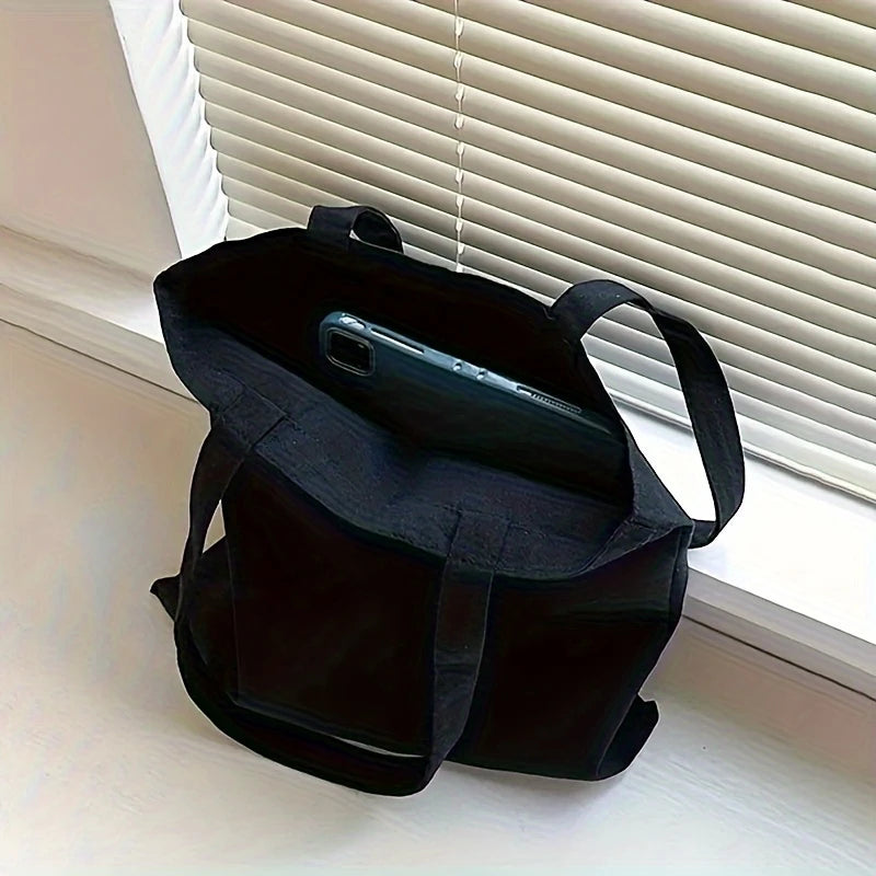 Romantasy Book Tote Bag Canvas Tote Bag  Shoulder Bag with Makeup Bag Literary School Handbag Casual Bags