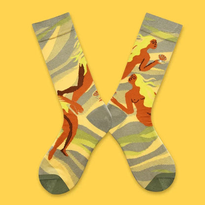 2024 Autumn and winter new socks female French plant series in high tide women's socks  designer socks
