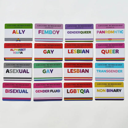 Writable LGBTQIA Identity Card LGBT Pride Cards Lifetime Membership Card perfect rainbow community gift