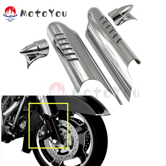 Deflector Shield Protector Lower Fork Leg Guard Motorcycle Ornamental Moulding Replacement for Harley Road King Touring 00-13