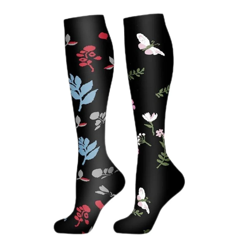 2Pairs New Cat Compression Socks Knee High 20-30 Mmhg Fit Medical Edema Diabetes Varicose Veins Running Compression Sports Socks