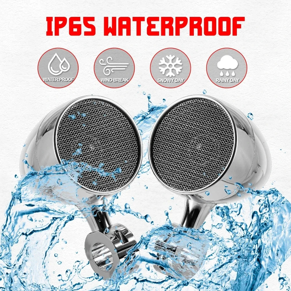 3inch Motorcycle Audio bluetooth/USB high-power audio with remote control for 26-33mm Handlebar Guard Bar Support MP3/WMA/WAV