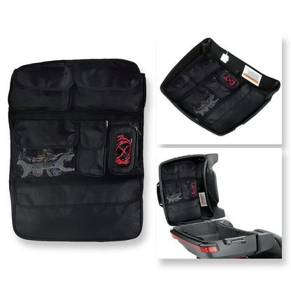 Motorcycle Saddlebag Tour Luggage Organizer Lid Storage Bag For Harley Touring  Road King Street Glide FLHR FLHTK 2014-Later