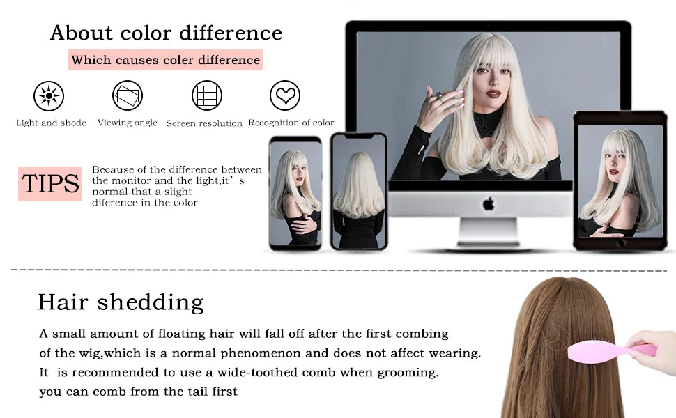 PARK YUN Extra Long Blonde Cosplay Wigs With Bangs Loose Long Curly Blonde Lolita Wig Synthetic Heat Resistant  Wig 44 Inch