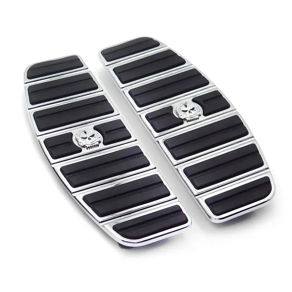 Motorcycle Chrome Skull Zombie Rider Footboard Insert Kit For 1980-Up Harley Davidson TOURING FLHT FLT FLTR FLHR FLHS SOFTAIL