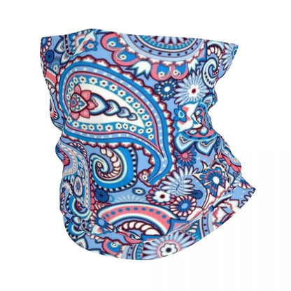 Custom Black Bandana Pattern Bandana Neck Gaiter for Hiking Cycling Women Men Wrap Scarf Paisley Style Headband Warmer