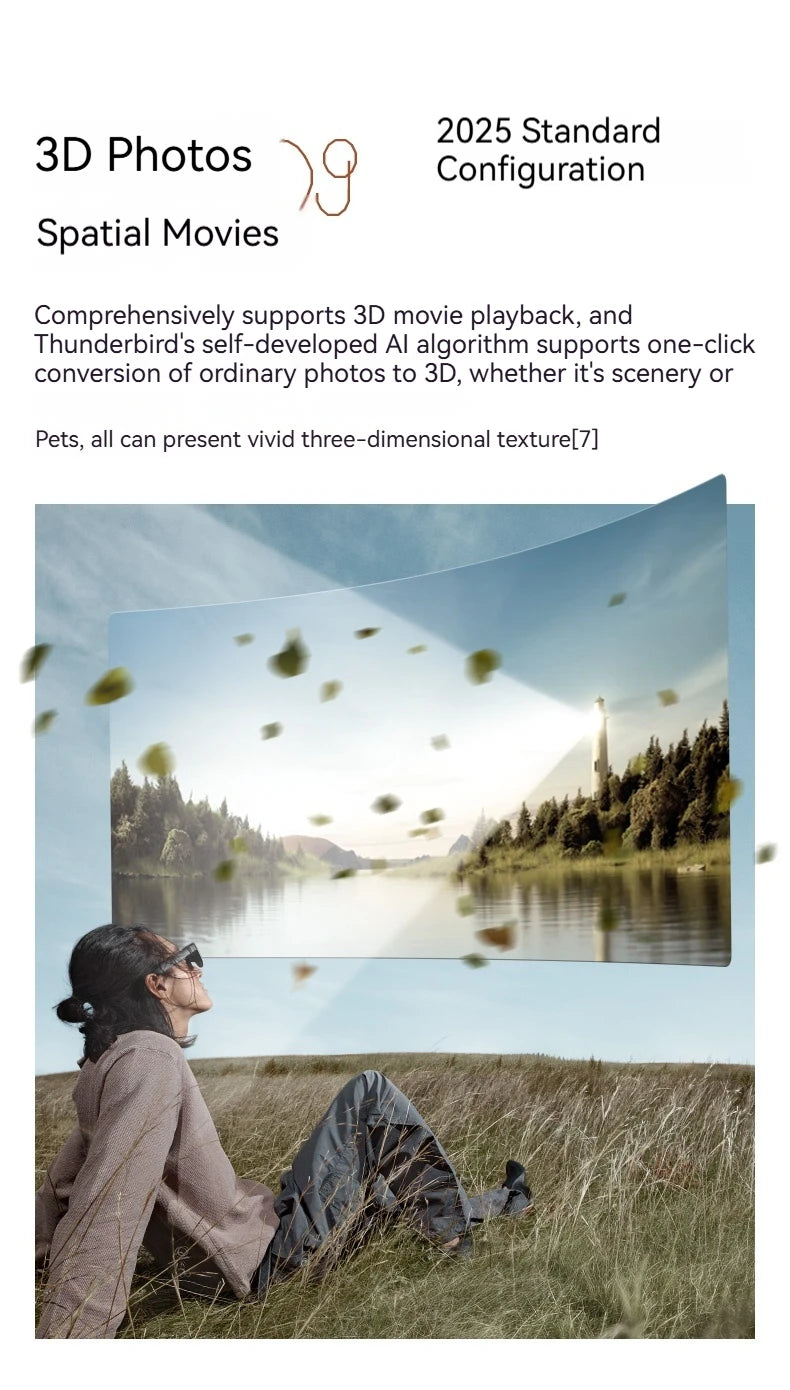 Rayneo Air 4 Pro HDR10 Smart AR Glasses 3G Voice Control IPX-5 Waterproof 4K Video Capture Head-Mounted XR Support DP Agreement