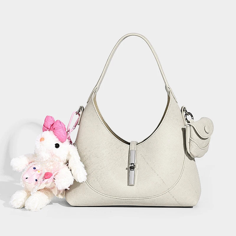 2026 New Pures Color Handbag with Long Shoulder Strap Messenger Bag Women's Designer Handbag Underarm Small Tote Bag