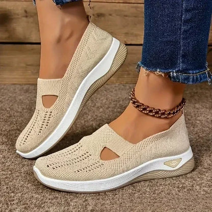 Women's Sneakers Breathable Casual Shoes Summer Soft Sole Orthopedic Shoes Lightweight Slip on Walking Shoe Non Slip Flat Shoes