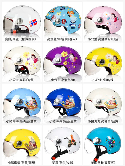 BEON Motorcycle Helmet for Adult and Child All Seasons Electric Vehicle Half Helmet Summer Sun Protection Helmet Motorcycle