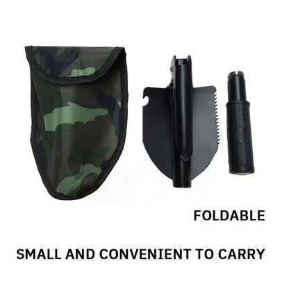 Multi-Function Foldable Camping Shovel Telescopic Survival Gear for Hiking Gardening Snow Removal and Outdoor Adventure