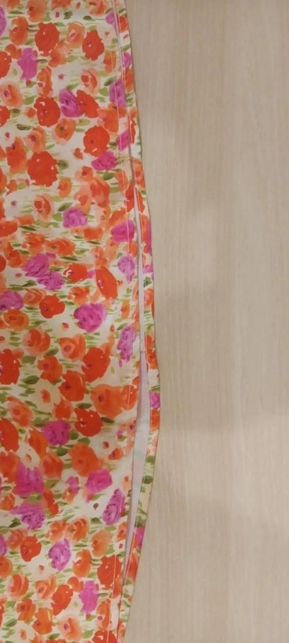 Summer Women Floral Print Casual Long Dress Fashion V Neck Short Sleeve Elegant Office Female Beach Party Maxi Dresses Robe