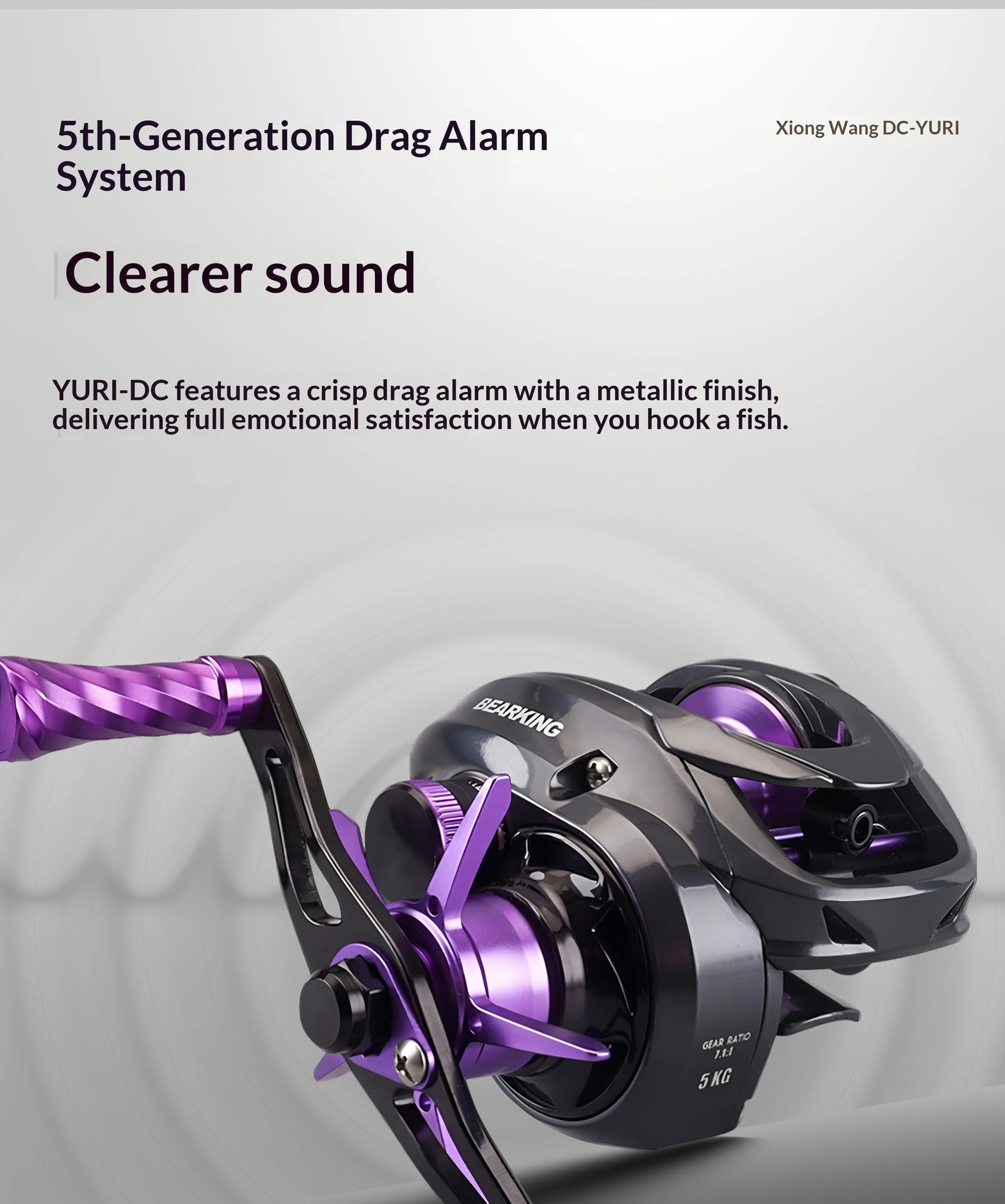 BEARKING YURI-DC Baitcasting Reel 5+1BB 7.1:1 158g Carbon Frame G1 Aluminum Gear Intelligent DC Brake Felt Drag Washer