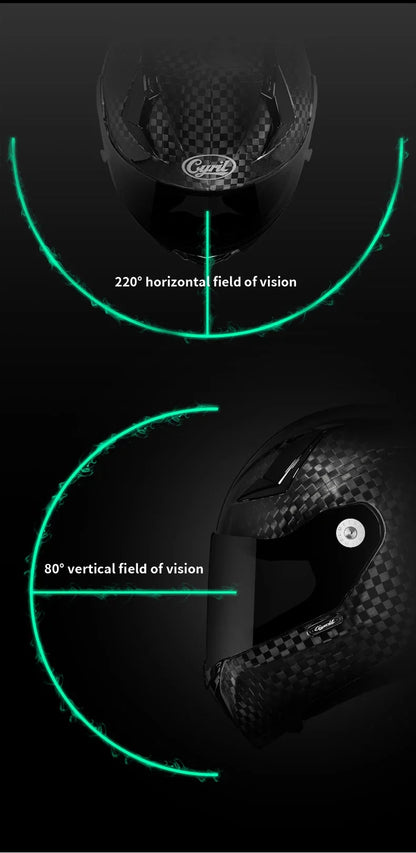 Unisex Lightweight Carbon Fiber Kevlar Full Face Motorcycle Street Bike Helmets Racing Helmet DOT ECE Approved CYRIL Casque Moto