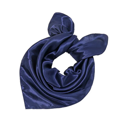 60x60cm Solid Colors Neckerchief Scarf For Women Silk Satin Headband Hair Scarves Female Square Shawls Head Scarfs