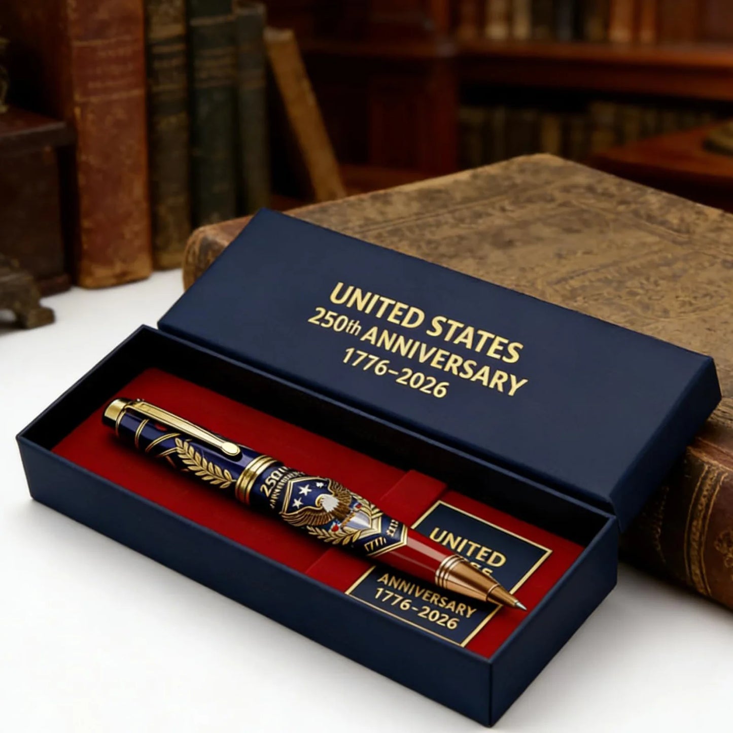 250th Anniversary Commemorative Ballpoint Pen 1776-2026 Commemorative Patriotic Engraved Gel Pen for Men Lawyers History Buffs