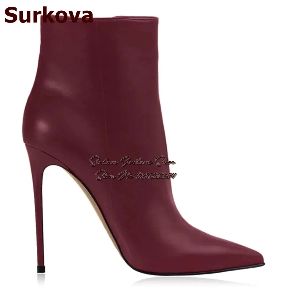 Surkova Magenta Velvet Platform Sandals Stiletto Heel Slingback Dress Shoes Cross Strap Luxury Wedding Pumps Size46