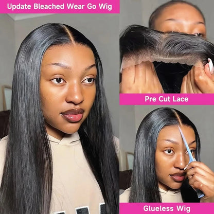 Straight 13x6 Lace Front Human Hair Wigs 360 Transparent Full Lace Wig 4x4 5x5 Lace Glueless Wigs For Black Women 30 40 Inches