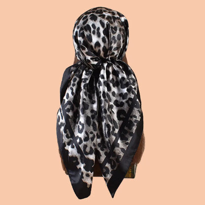 1PCS Women's Sexy Multicolor Leopard Print Woven Scarf Large Fashionable Headscarf for Travel Party Ladies Silk Square Scarf
