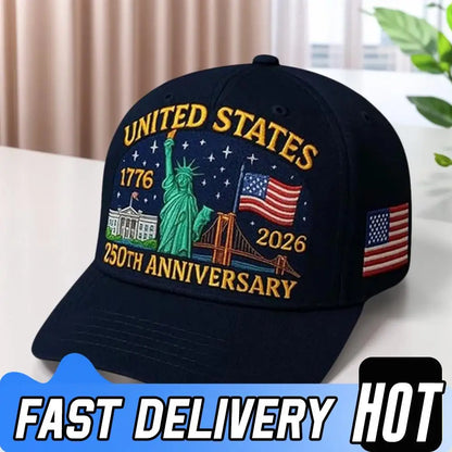 Men Women Baseball Caps US 250th Anniversary Cap Adjustable Retro Washed Patriotic Cap US 250th Anniversary Sports Trucker Hat