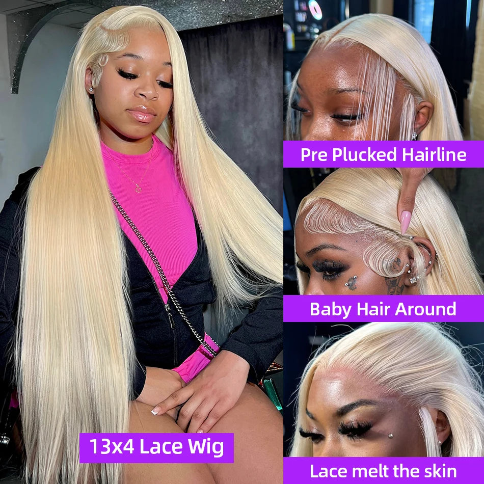 250 Density Human Hair Wigs Blonde 613 Lace Front Wigs 13x6 Straight Human Hair 13x4 Lace Frontal Wig Brazilian Hair Wigs for Women