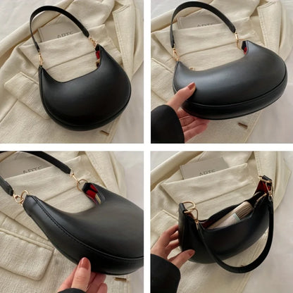 Shoulder Bags Women NEW Fashionable High-end Moon-shaped Baseball Bag Showing Luxury Women's Single Shoulder Bag