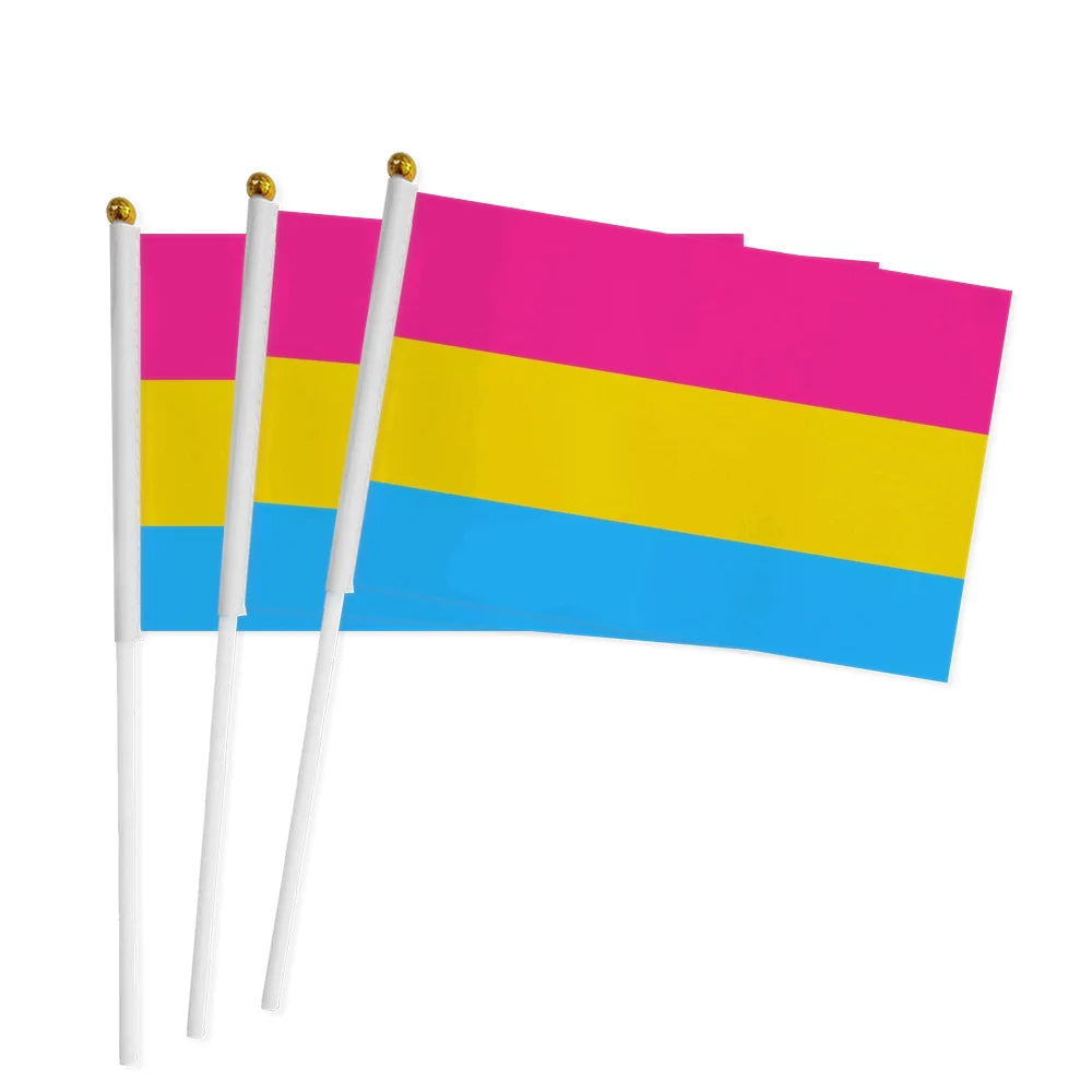 Hand Flag 100pcs 14x21cm Dream SMP Flag Gay Lesbian Homosexual Bisexual LGBT Pride Flag Customized Rainbow Hand Flag