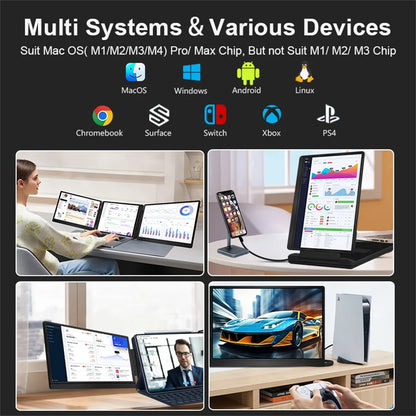 Dual Screen Extender FHD IPS Gaming Display Portable LCD Backlit Monitor High Definition for Productivity 14 to 16 inch Rospider