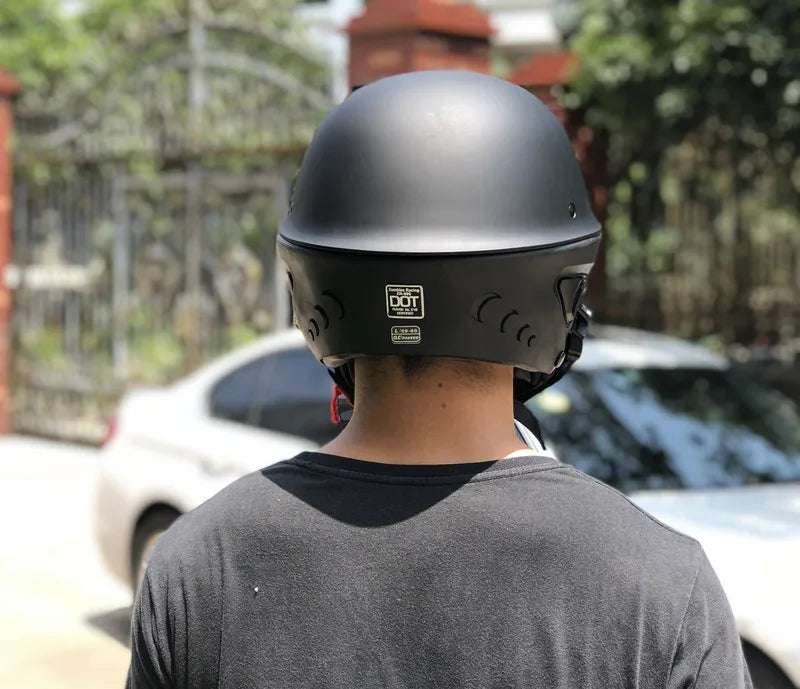 Malakas na lokomotiko buong helmet retro motorsiklo helmet rogue kumbinasyon kalahating helmet