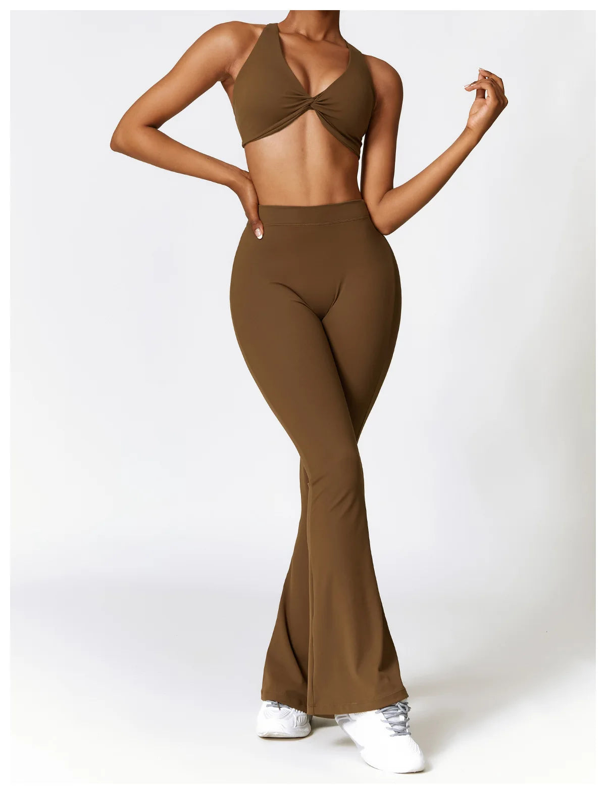 New Yoga Pants Flare Leggings Women High Waist Wide Leg Pants Women Gym Fitness Sports Flared Pant Dance Trousers V-shaped Hip
