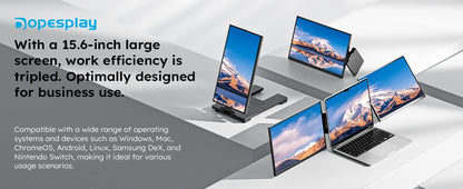 15.6 inch Triple Screen Extender for Laptop Mini PC 1080 FHD IPS External Extension Portable Dual Monitor For MAC Windows Chrome
