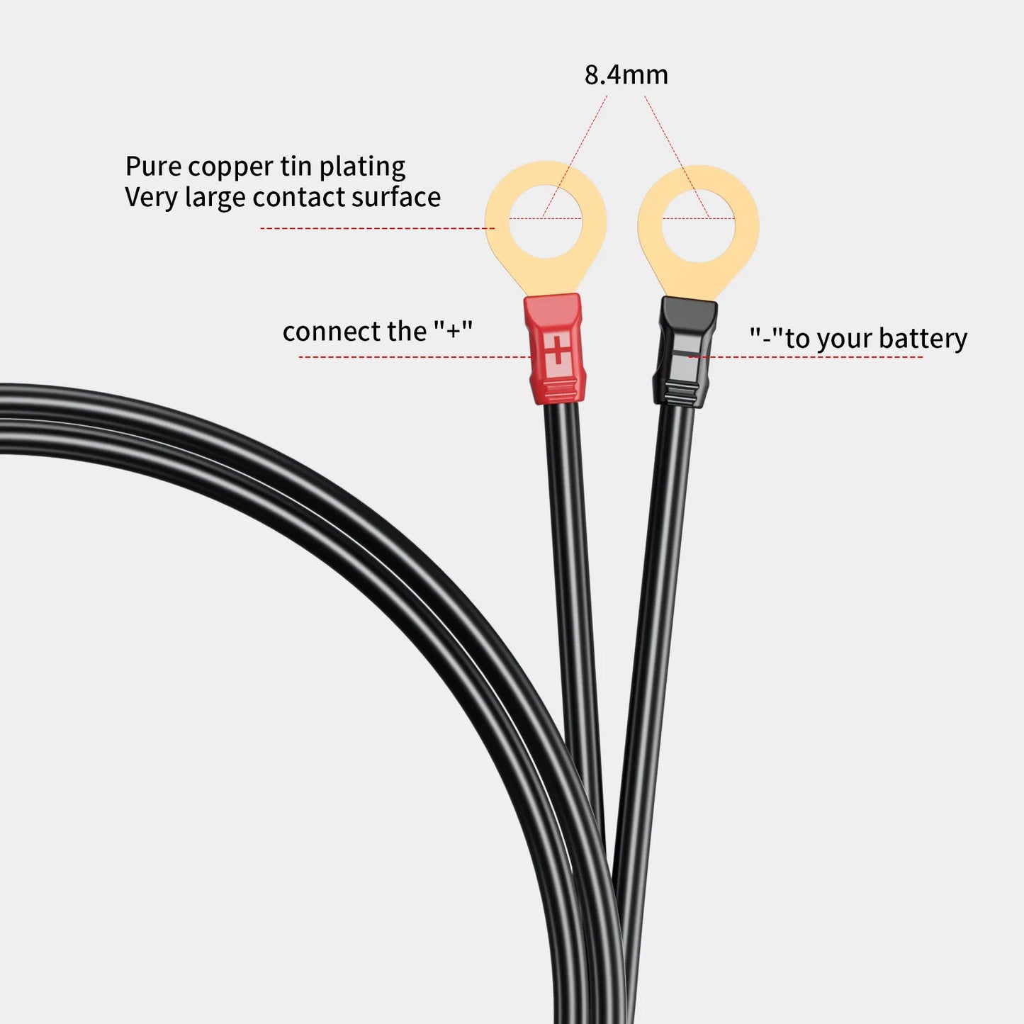 60cm/180cm Quick Release SAE Cable w/ 10A Fuse Terminal O Connector Battery Charger Extension Adapter Wire 16AWG Terminal